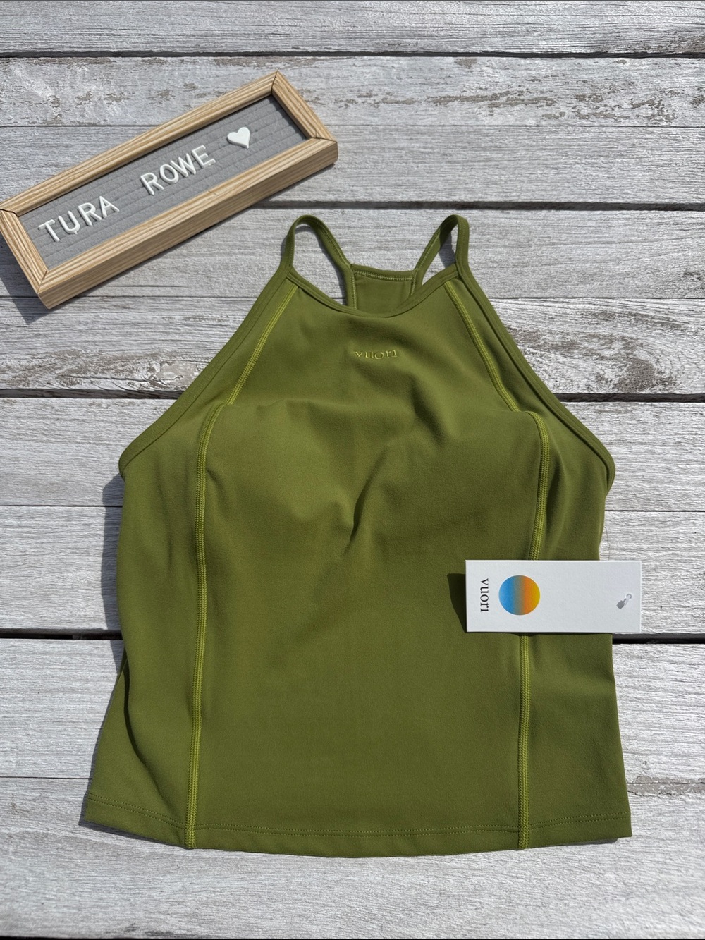 Vuori AllTheFeels Linework Tank Meadow Green Size XS NWT